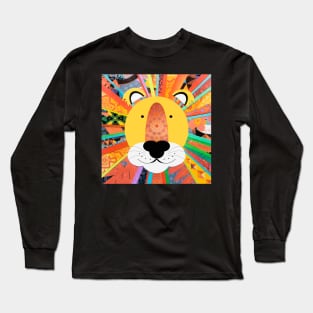 Rainbow lion collage Long Sleeve T-Shirt